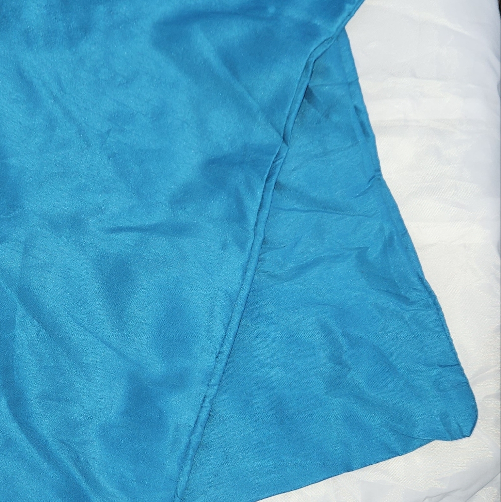 Deep aqua rough satin feel pillow cover